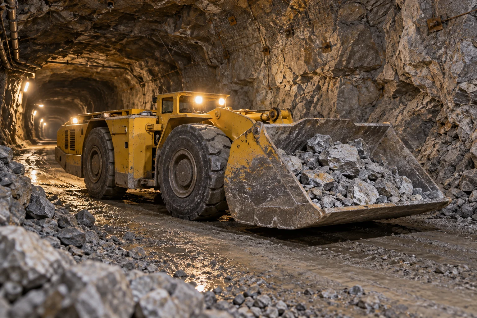 Illustrative haulage machine in an underground mine