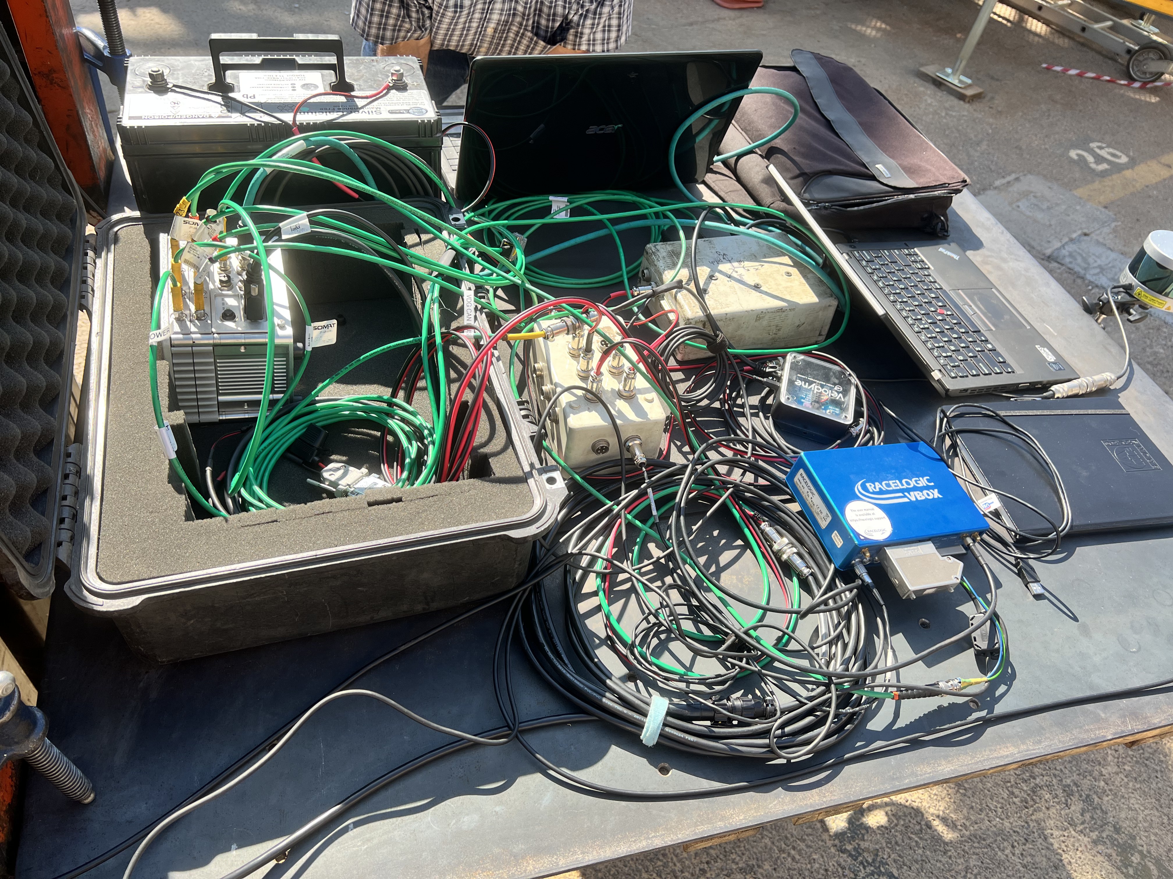 Sensor wiring and data-acquisition equipment arranged for CMTI laboratory calibration