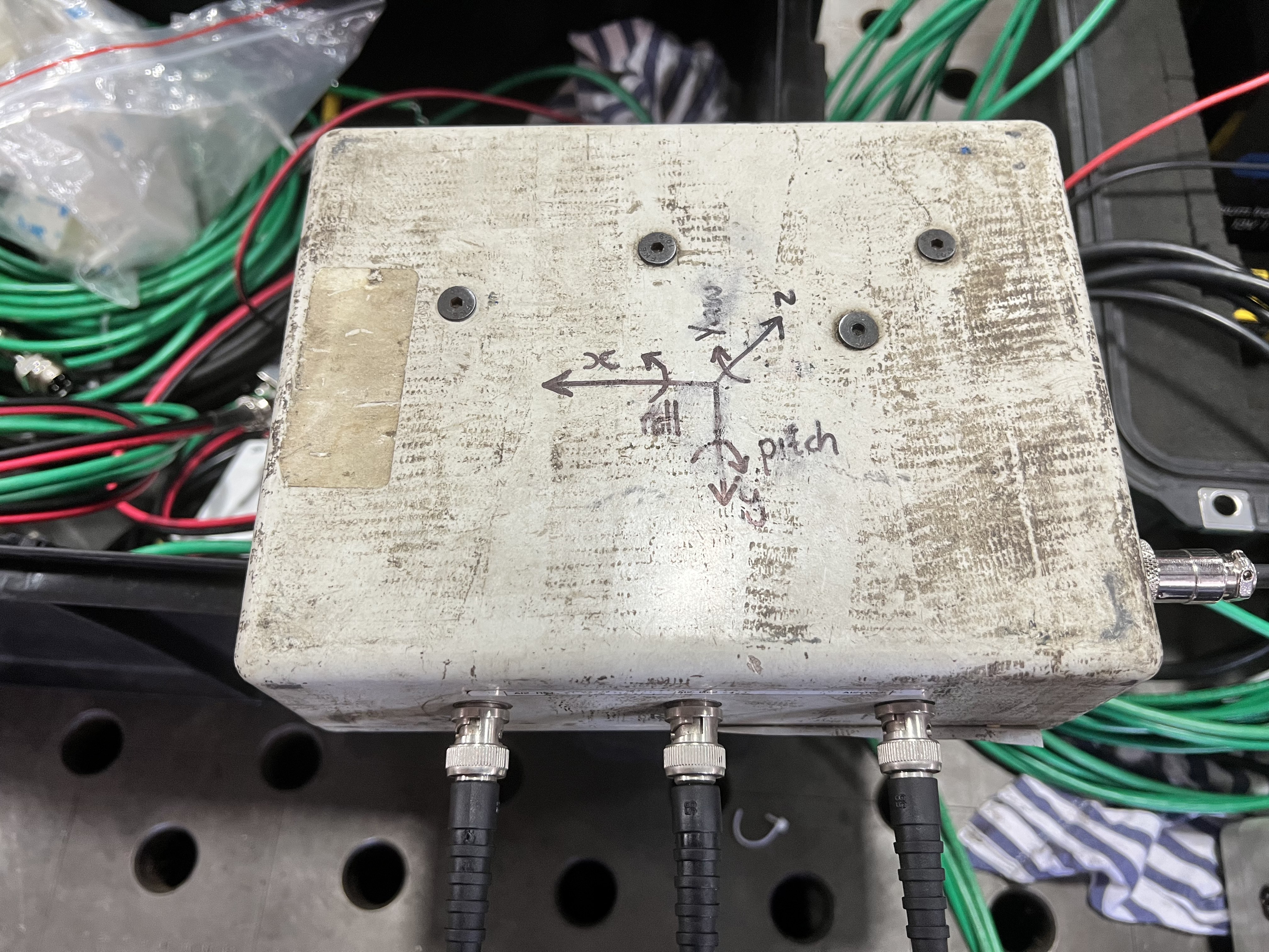 Instrumented calibration plate used to check measurements before field testing