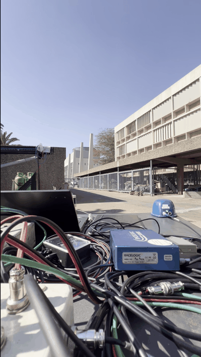 Short animated sequence showing a CMTI laboratory calibration setup during testing